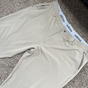 Adidas Golf Pants Mens 44x30 AJ2713 Stretch Performance Beige Khaki
